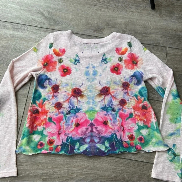 Gaze Boho Floral Crop Lightweight Sweater - Picture 10 of 13